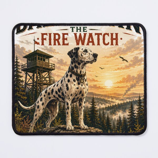 Item preview, Dalmatian The Fire Watch Vintage Forest Guardian Retro Outdoor T-Shirt designed and sold by TeeVibeHaus.