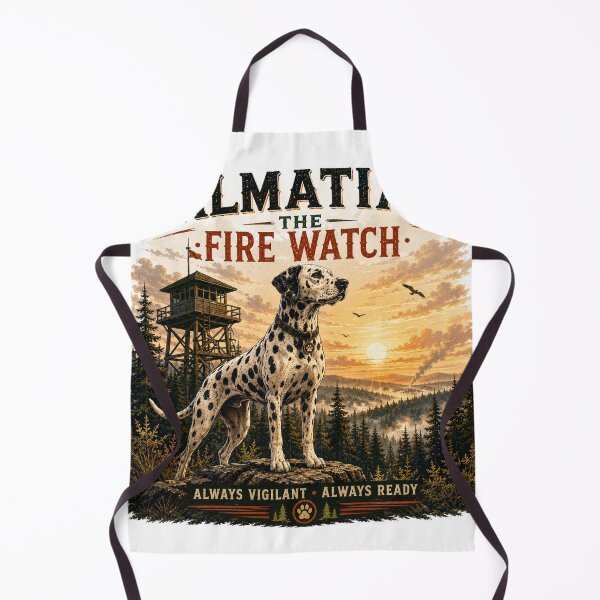Item preview, Dalmatian The Fire Watch Vintage Forest Guardian Retro Outdoor T-Shirt designed and sold by TeeVibeHaus.