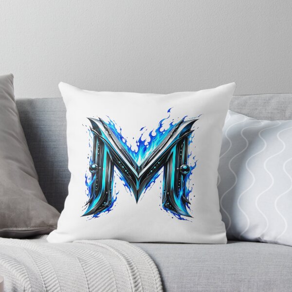 Item preview, AquaFlare Cipher The Teal Inferno Letter M designed and sold by BlissBlvdShop.