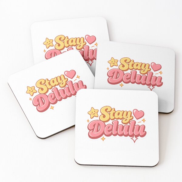 Item preview, Stay Delulu Cute Retro Typography Sticker | Funny Gen Z Aesthetic Quote designed and sold by Genzfirevibes.