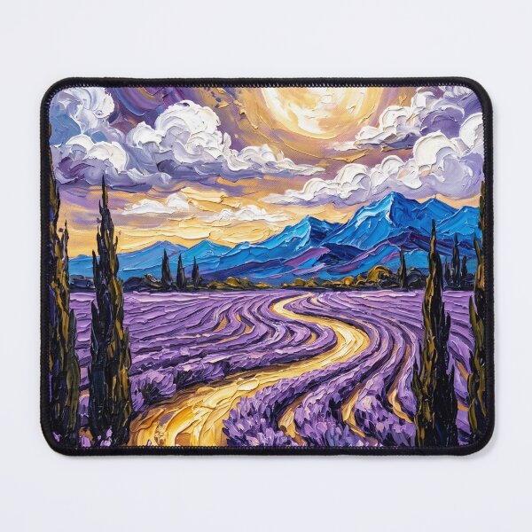Item preview, Moonlit Lavender Fields and Winding Path designed and sold by lenamedema.