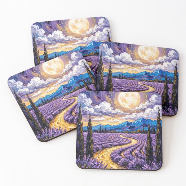 Item preview, Moonlit Lavender Fields and Winding Path designed and sold by lenamedema.