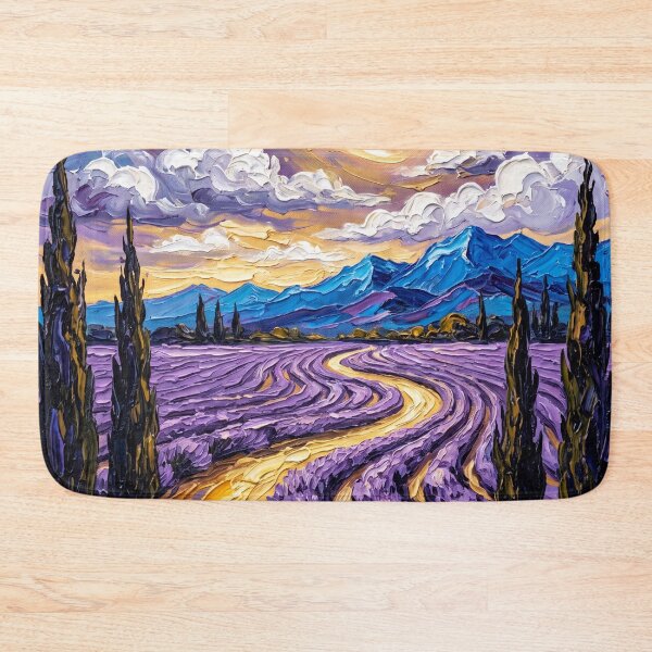 Item preview, Moonlit Lavender Fields and Winding Path designed and sold by lenamedema.