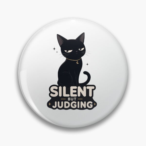 Item preview, Silent But Judging Black Cat Dad Funny Kawaii T-Shirt designed and sold by Ashley critters.