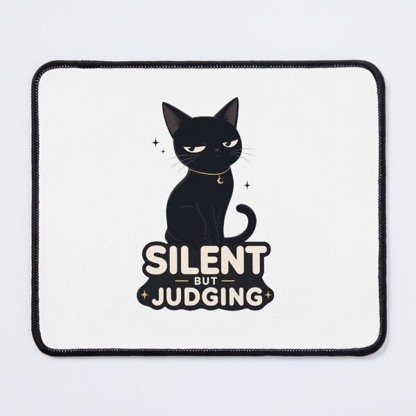 Item preview, Silent But Judging Black Cat Dad Funny Kawaii T-Shirt designed and sold by Ashley critters.