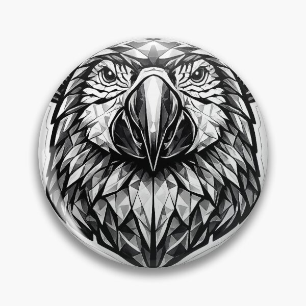 Item preview, Geometric Scarlet Macaw Head | Low Poly Wildlife Vector | Black & White Parrot Sticker designed and sold by DesertInkArt.