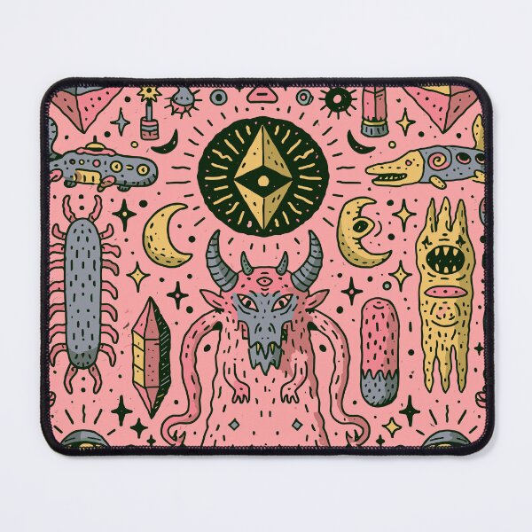 Item preview, Psychedelic Monsters Mythical Creatures Cosmic Doodle Art designed and sold by Romgora.