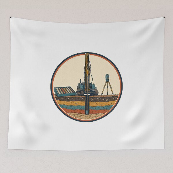 Item preview, Borehole Drilling and Soil Core Survey - Geotechnical Art designed and sold by Moni50 Studio.