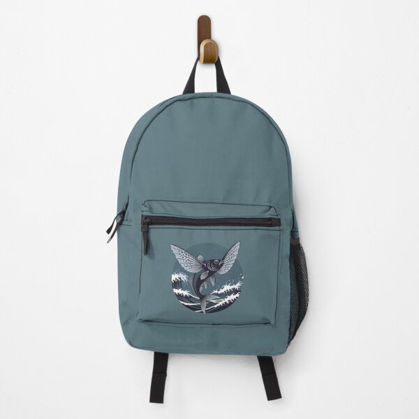 Item preview, Flying Fish Night Ocean – Dark Retro Emblem designed and sold by SilentPowerArt.
