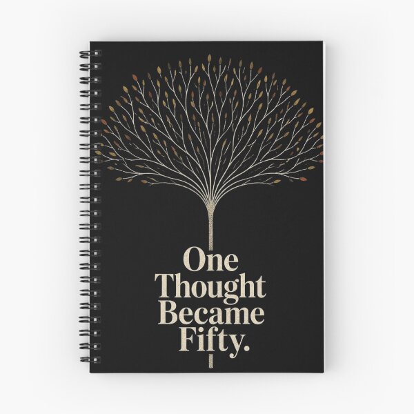 Item preview, One Thought Became Fifty Overthinking Anxiety Mental Health Minimalist Art Print designed and sold by thoughtswear.