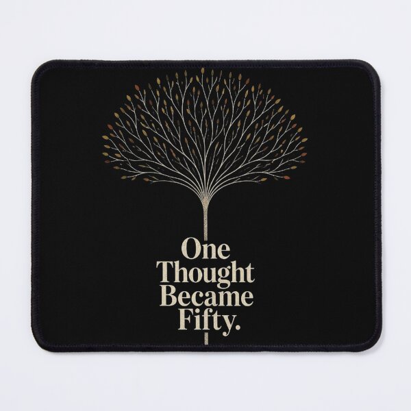 Item preview, One Thought Became Fifty Overthinking Anxiety Mental Health Minimalist Art Print designed and sold by thoughtswear.
