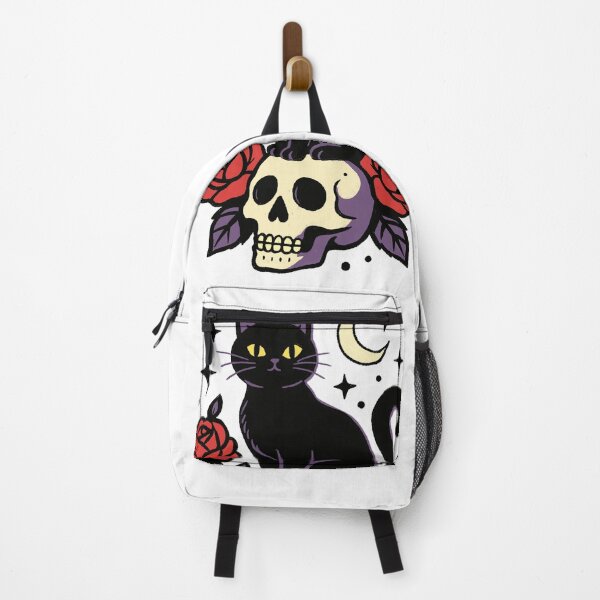 Item preview, Gothic Black Cat with Rose and Skull designed and sold by SugarCore.