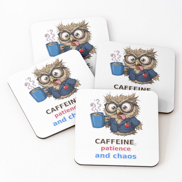 Item preview, Funny Teacher Owl Caffeine Patience Chaos designed and sold by Surviving Monday Club.