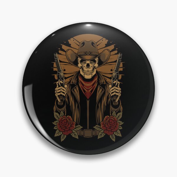 Item preview, Skeleton Cowboy Gunslinger Vintage Western T-Shirt Design designed and sold by phsycartwork.