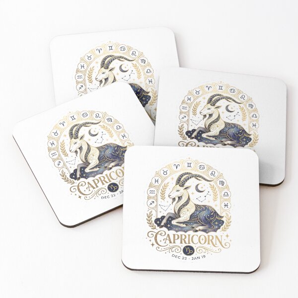 Item preview, Capricorn Zodiac Badge Floral Frame designed and sold by Zodiac Celestial Art.