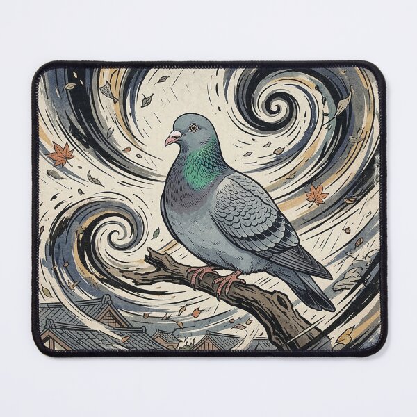Item preview, Unbothered Storm Pigeon Japanese Inspired Art designed and sold by azule1.