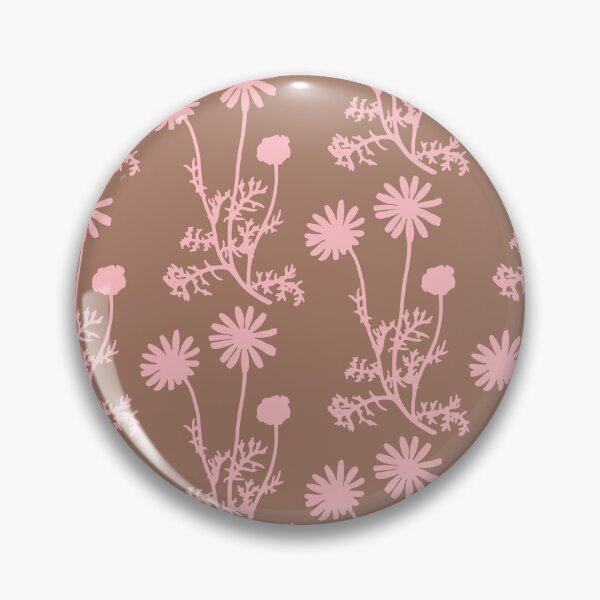 Item preview, Floral Botanical Vintage Contemporary Wild Daisies Pink and Mocha Pattern designed and sold by kierkegaard.
