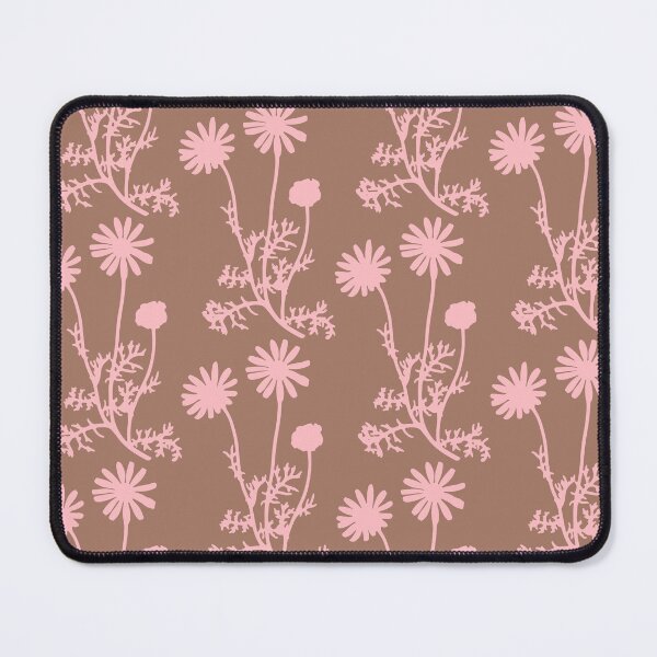 Item preview, Floral Botanical Vintage Contemporary Wild Daisies Pink and Mocha Pattern designed and sold by kierkegaard.