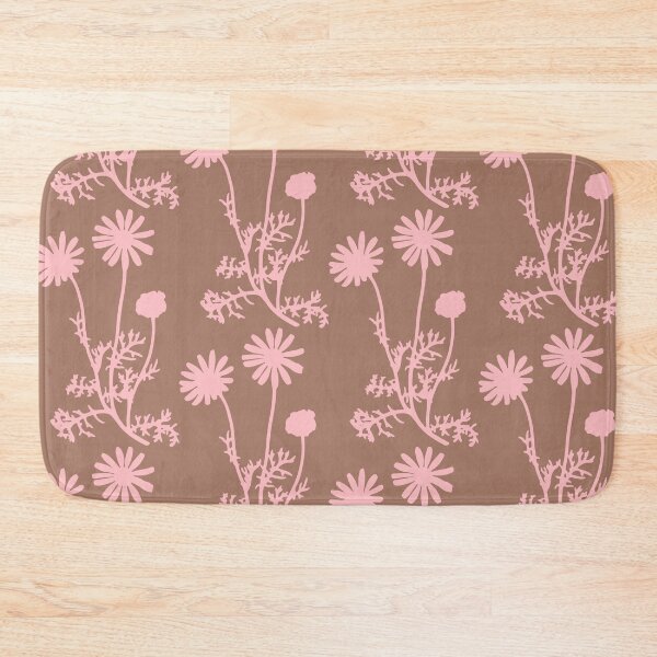 Item preview, Floral Botanical Vintage Contemporary Wild Daisies Pink and Mocha Pattern designed and sold by kierkegaard.