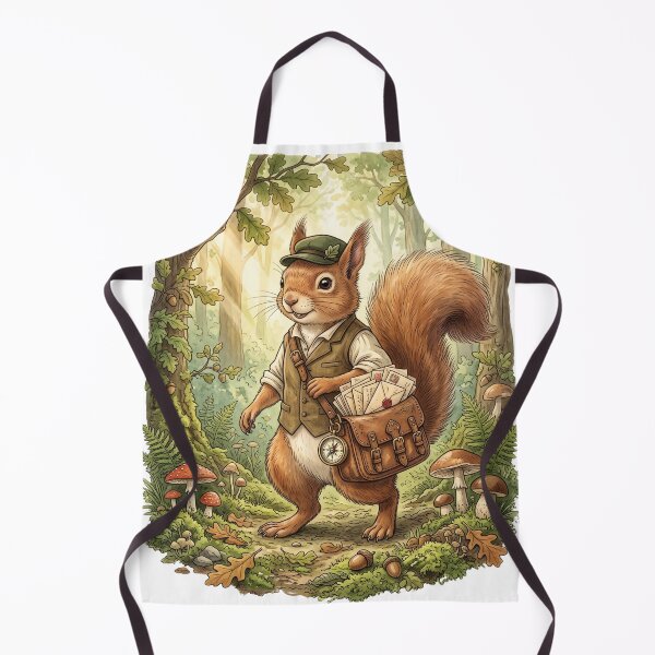 Item preview, Woodland Squirrel Mail Courier Watercolor Art designed and sold by Mosslume Studio.