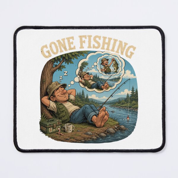 Item preview, Gone Fishing Relaxing River Scene designed and sold by Snedsdigital.