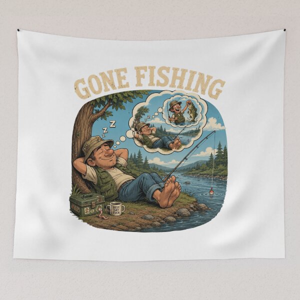 Item preview, Gone Fishing Relaxing River Scene designed and sold by Snedsdigital.