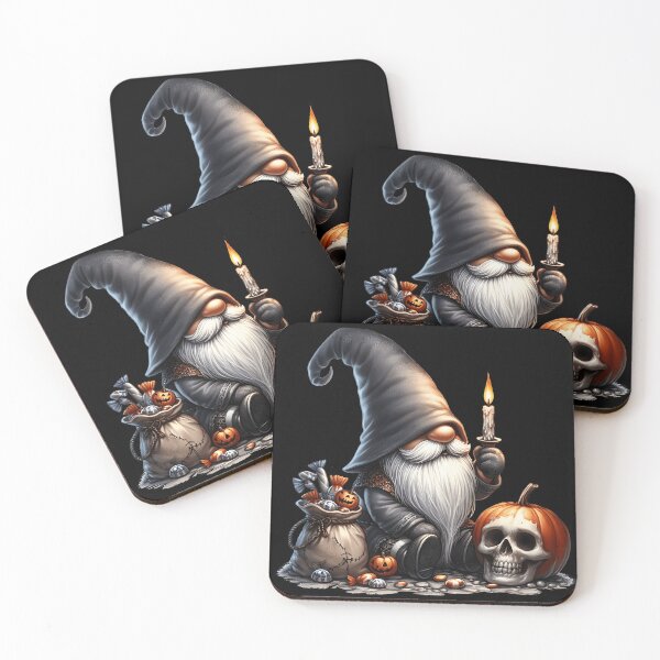 Item preview, Spooky Halloween Gnome Candlelight | Skull Pumpkin Trick or Treat Art designed and sold by Lorraine Cozy Corner.