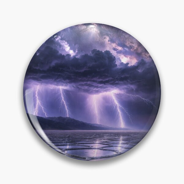 Item preview, Lightning Storm Over Salt Flats at Night designed and sold by Yomere.