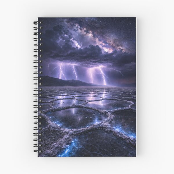 Item preview, Lightning Storm Over Salt Flats at Night designed and sold by Yomere.