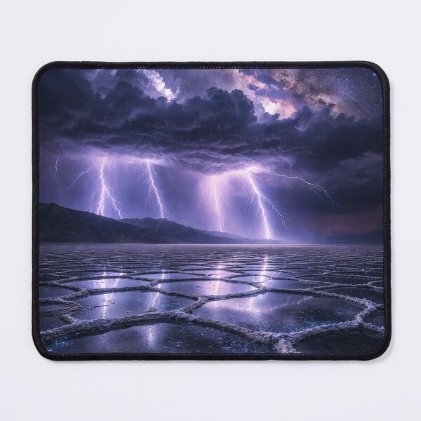 Item preview, Lightning Storm Over Salt Flats at Night designed and sold by Yomere.