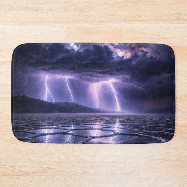 Item preview, Lightning Storm Over Salt Flats at Night designed and sold by Yomere.