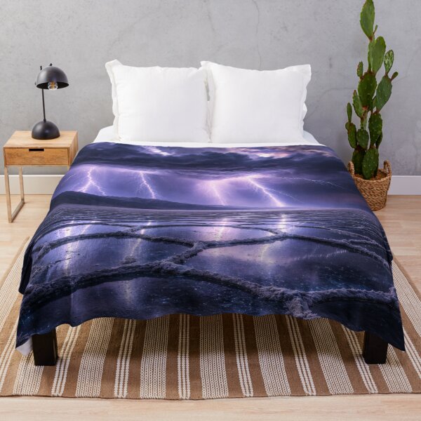 Item preview, Lightning Storm Over Salt Flats at Night designed and sold by Yomere.