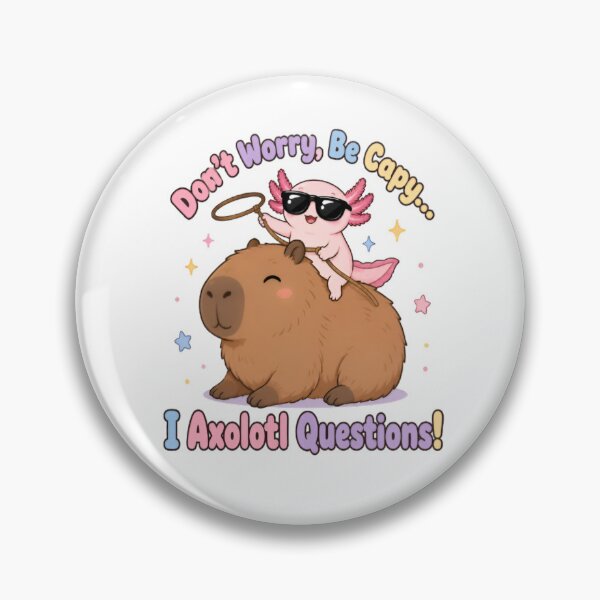 Item preview, Funny Capybara and Axolotl Cute Kawaii Graphic designed and sold by Uniqueauraaprints.