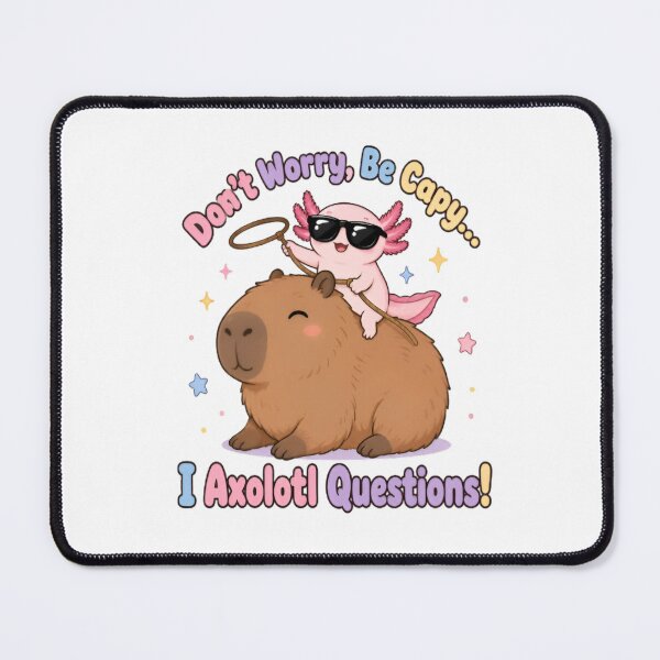 Item preview, Funny Capybara and Axolotl Cute Kawaii Graphic designed and sold by Uniqueauraaprints.