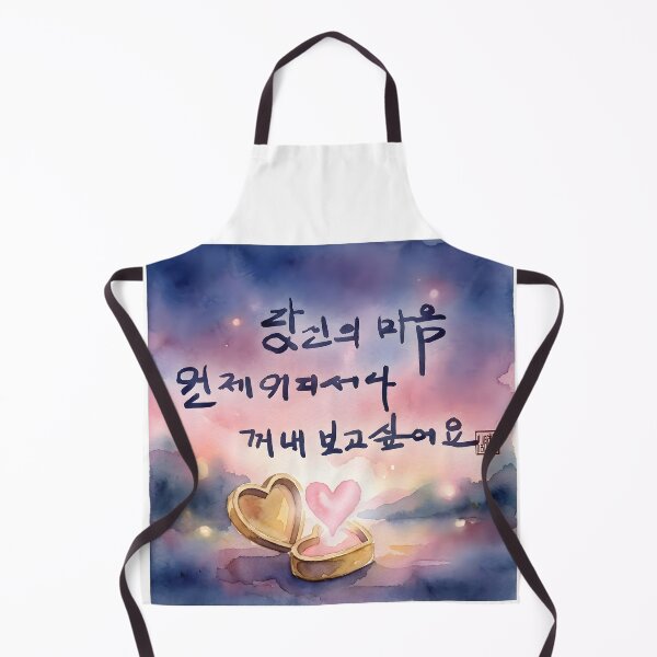 Item preview, Romantic Korean Calligraphy Art with Glowing Heart Locket designed and sold by K-Brush.