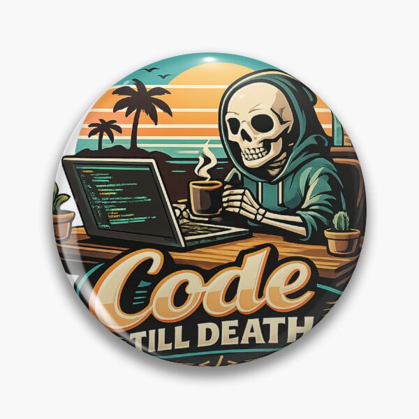 Item preview, Funny Skeleton Programmer Coffee Lover - Code till Death T-Shirt  designed and sold by zdzdesigner.