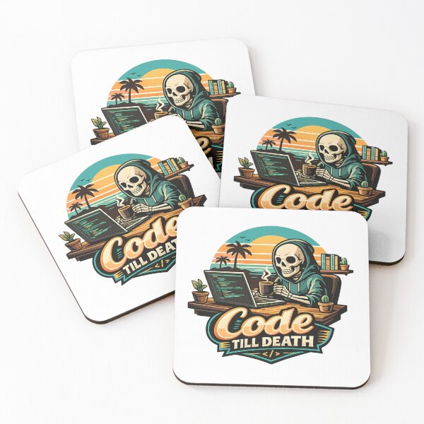 Item preview, Funny Skeleton Programmer Coffee Lover - Code till Death T-Shirt  designed and sold by zdzdesigner.