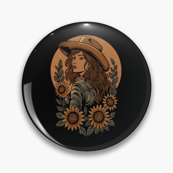 Item preview, Vintage Cowgirl with Sunflowers Illustration designed and sold by phsycartwork.