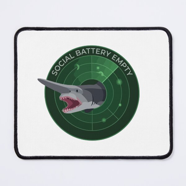 Item preview, Social Battery Empty Minimalist Goblin Shark Sonar designed and sold by Arc2020.
