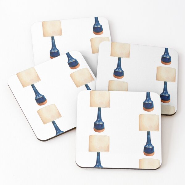 Item preview, Blue and Orange Table Lamp Oil Painting Art Print designed and sold by KaleChub.
