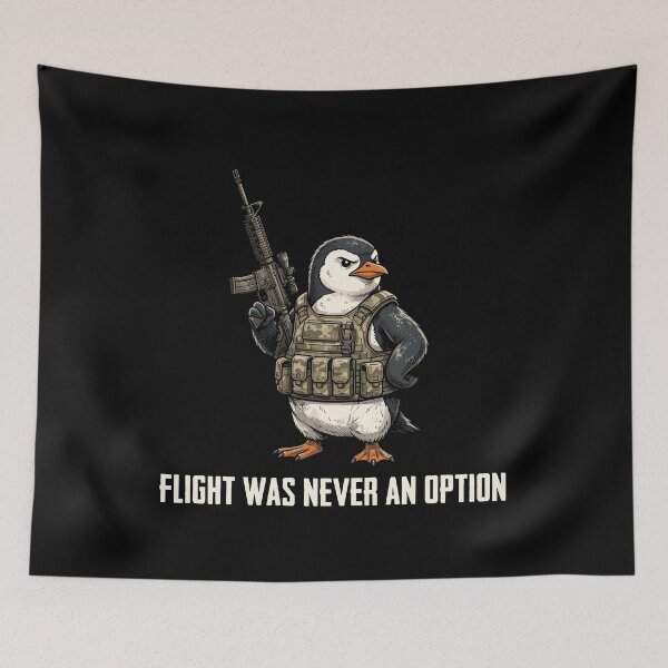 Item preview, Flight Was Never An Option Tactical Penguin Military Veteran Gun Owner designed and sold by Doodleoub.