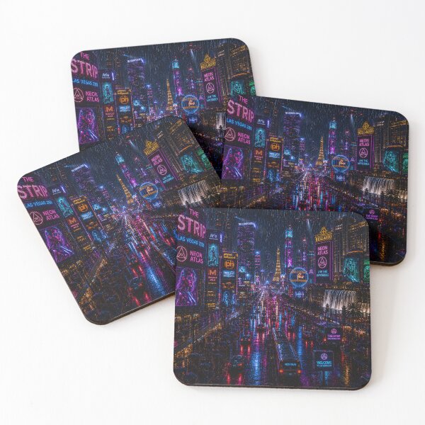 Item preview, Las Vegas 2150 Cyberpunk | Neon Atlas | Futuristic Neon Wall Art | Sci-Fi Cityscape designed and sold by NSAstore.