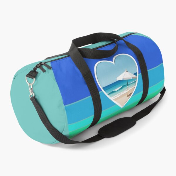Item preview, Retro Ocean and Beach Umbrella in Beachy Coastal Heart designed and sold by Beachy.