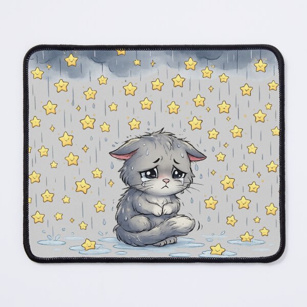 Item preview, Sad Kitten Under a Rain of Stars designed and sold by lungpleecha.