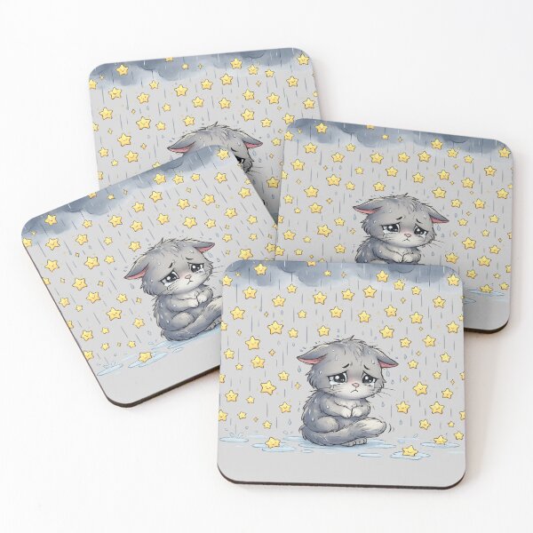 Item preview, Sad Kitten Under a Rain of Stars designed and sold by lungpleecha.