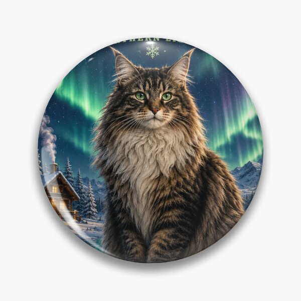 Item preview, Lapland Northern Lights Norwegian Forest Cat  Vintage Adventure Cats™  Nordic Travel T-Shirt designed and sold by TeeVibeHaus.