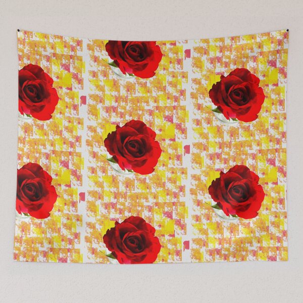 Item preview, Handpainted Red Rose Mixed Media Botanical Art designed and sold by BalkanBloom.