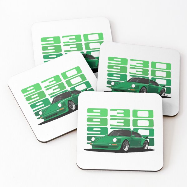 Item preview,  Retro 930 turbo in green illustration designed and sold by blackdogshop.