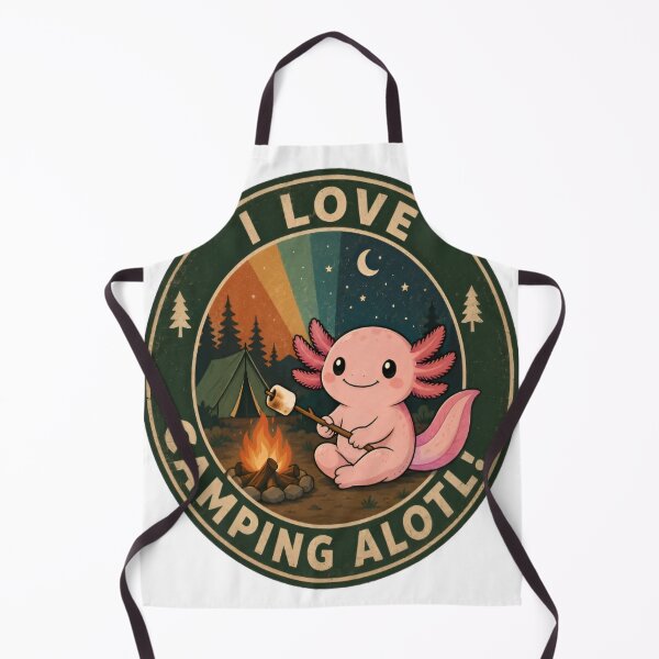 Item preview, Axolotl Camping Retro Vintage Animal Adventure designed and sold by Uniqueauraaprints.