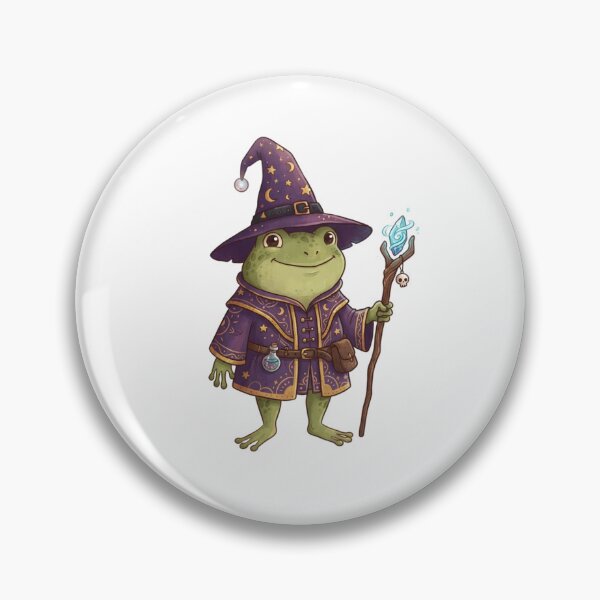 Item preview, Halloween Frog Wizard in Purple Hat and Wand Cute Magic Fantasy designed and sold by SOUFIANE1991.